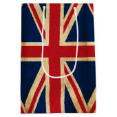 Old  Grunge United Kingdom Flag Union Jack Medium Cadeauzakje (Achterkant)