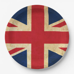 Old  Grunge United Kingdom Flag Union Jack Papieren Bordje