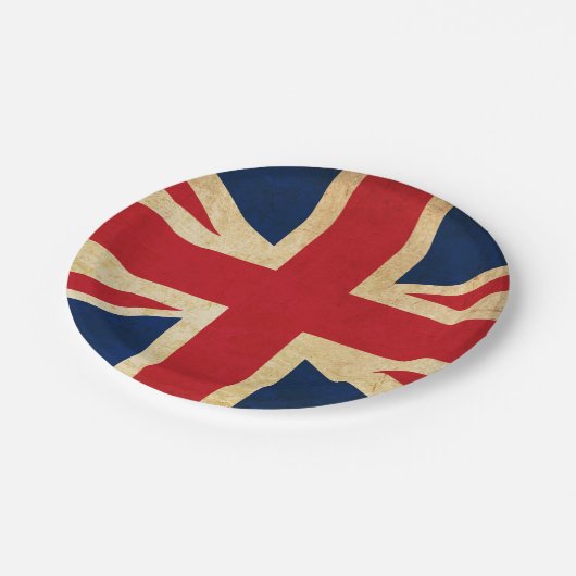 Old Grunge United Kingdom Flag Union Jack Papieren Bordje (Gekanteld)