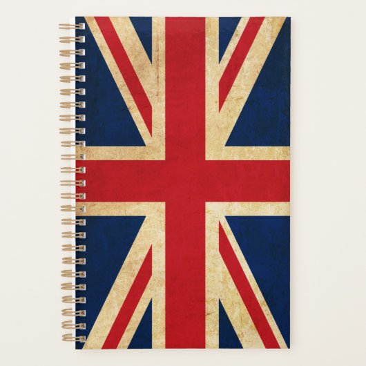 Old Grunge United Kingdom Flag Union Jack Planner (Voorkant)
