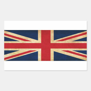 Old  Grunge United Kingdom Flag Union Jack Rechthoekige Sticker