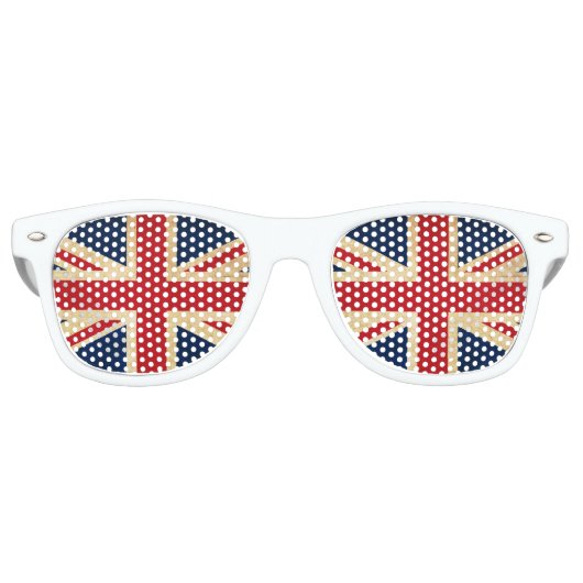 Old  Grunge United Kingdom Flag Union Jack Retro Zonnebril (Voorkant)