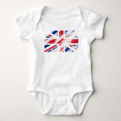 Old  Grunge United Kingdom Flag Union Jack Romper (Voorkant)