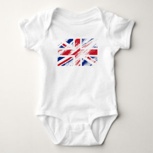 Old Grunge United Kingdom Flag Union Jack Romper