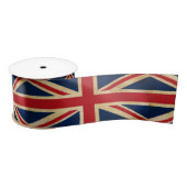 Old Grunge United Kingdom Flag Union Jack Satijnen Lint (Spoel)