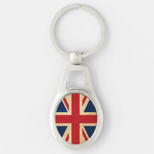 Old  Grunge United Kingdom Flag Union Jack Sleutelhanger
