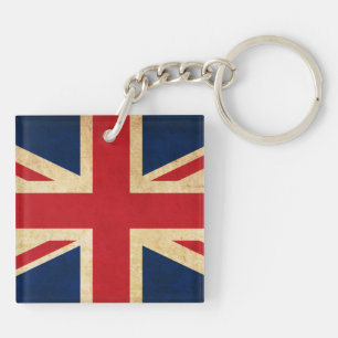 Old  Grunge United Kingdom Flag Union Jack Sleutelhanger