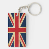 Old Grunge United Kingdom Flag Union Jack Sleutelhanger (achterkant)