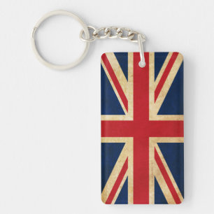Old Grunge United Kingdom Flag Union Jack Sleutelhanger