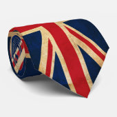 Old Grunge United Kingdom Flag Union Jack Stropdas (Opgerold)