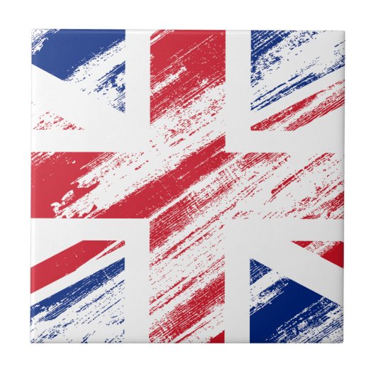 Old  Grunge United Kingdom Flag Union Jack Tegeltje (Voorkant)