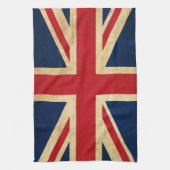Old Grunge United Kingdom Flag Union Jack Theedoek (Verticaal)