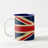 Old  Grunge United Kingdom Flag Union Jack Tweekleurige Koffiemok (Links)