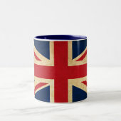 Old  Grunge United Kingdom Flag Union Jack Tweekleurige Koffiemok (Center)