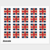 Old  Grunge United Kingdom Flag Union Jack Vierkante Sticker (Vel)