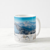 Old grunge wooden texture or background with termi koffiemok (Voorkant rechts)