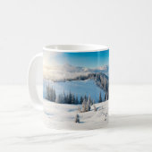 Old grunge wooden texture or background with termi koffiemok (Voorkant links)