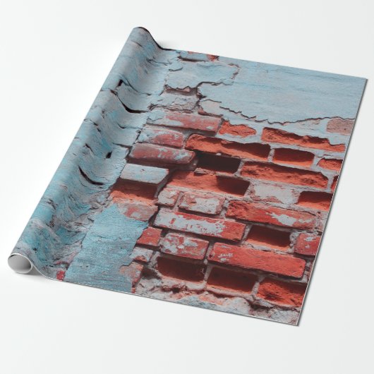 Old grungy brick wall with natural defects. Scratc Cadeaupapier (Uitgerold)
