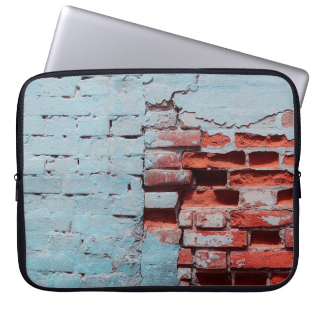 Old grungy brick wall with natural defects. Scratc Laptop Sleeve (Voorkant)