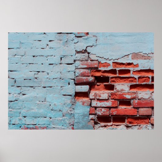 Old grungy brick wall with natural defects. Scratc Poster (Voorkant)