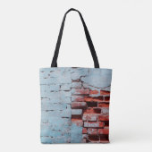 Old grungy brick wall with natural defects. Scratc Tote Bag (Achterkant)