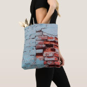 Old grungy brick wall with natural defects. Scratc Tote Bag (Dichtbij)