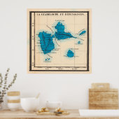 Old Guadeloupe Island Map (1844)  Gwadloup Poster (Keuken)