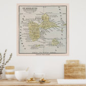 Old Guadeloupe Island Map (1912)  Gwadloup Poster (Keuken)