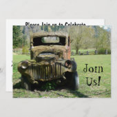 Old Guy Birthday Party - Old Rusty Truck Kaart (Voorkant / Achterkant)