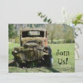 Old Guy Birthday Party - Old Rusty Truck Kaart (Staand voorkant)