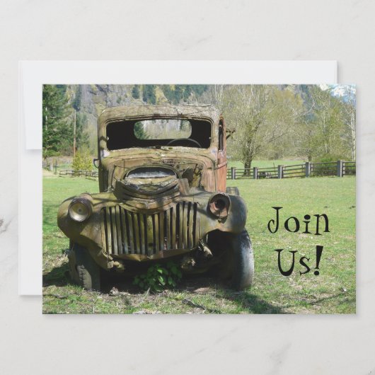 Old Guy Birthday Party - Old Rusty Truck Kaart (Voorkant)