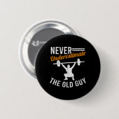 Old Guy Gewichtheffen Opa Gym Grootvader Lichaam Ronde Button 5,7 Cm (Voorkant /achterkant)