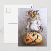 Old Halloween Dracula Owl Art Briefkaart (Voorkant / Achterkant)