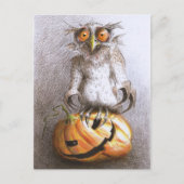 Old Halloween Dracula Owl Art Briefkaart (Voorkant)