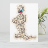 Old Halloween Mummy Kaart (Staand voorkant)