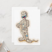 Old Halloween Mummy Kaart (Voorkant / Achterkant in situ)