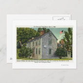 Old Hancock Clark House Uitzicht, Paul Revere Rode Briefkaart (Voorkant / Achterkant)