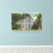 Old Hancock Clark House Uitzicht, Paul Revere Rode Canvas Afdruk (Insitu (Houten vloer))