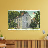 Old Hancock Clark House Uitzicht, Paul Revere Rode Canvas Afdruk (Insitu (Woonkamer))