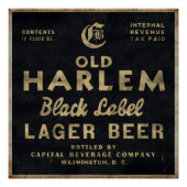 Old Harlem Lager Beer  poster reclame (Voorkant)
