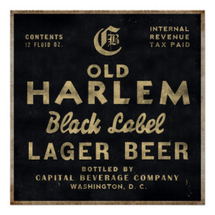 Old Harlem Lager Beer  poster reclame