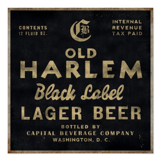 Old Harlem Lager Beer  poster reclame (Voorkant)