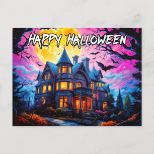 Old Haunted House   Happy Halloween Briefkaart