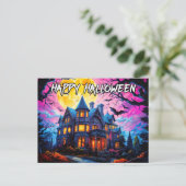 Old Haunted House | Happy Halloween Briefkaart (Staand voorkant)