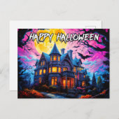 Old Haunted House | Happy Halloween Briefkaart (Voorkant / Achterkant)