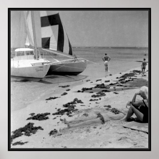 Old Hawaii strand Poster (Voorkant)