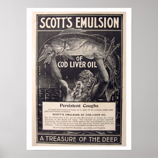 Old Health Poster - Cod Liver Oil (Voorkant)