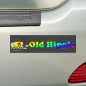 Old Hippie Bus Bumpersticker (Op auto)