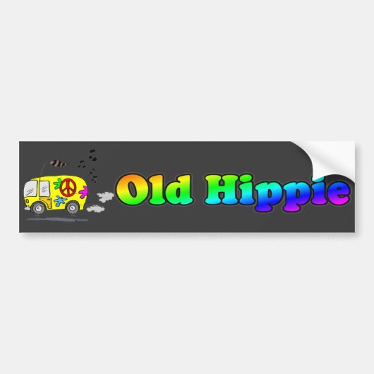Old Hippie Bus Bumpersticker (Voorkant)