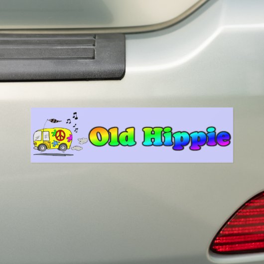 Old Hippie Bus Bumpersticker (Op auto)